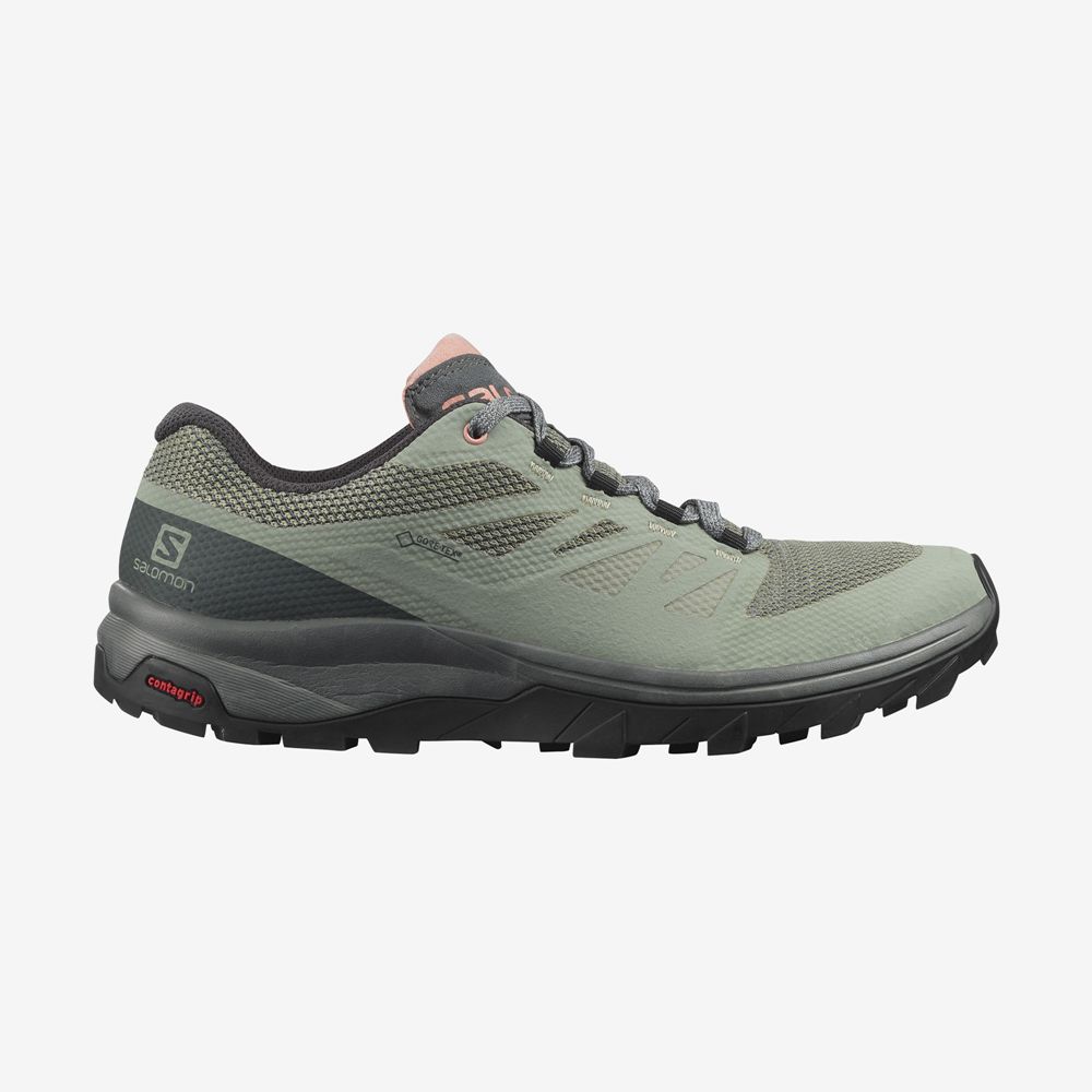 Salomon OUTLINE GORE-TEX Zapatillas Trekking Mujer - Verde Oliva - Colombia (10863-YEJV)